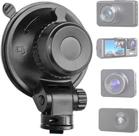 S503 Supporto a ventosa per telecamera per auto con 3 connettori girevoli a 360 gradi per Rove Nexar Z-Edge Kingslim iiwey NIUTA e altre telecamere per auto