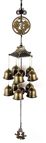 HALAHAI Windspiel Klangspiel Metall-Windspiel Zum Aufhängen, Kreative Große Glocke, Schlafzimmer, Zuhause, Diebstahlsicher, Kupfer-Türklingel-Dekoration Windspiele