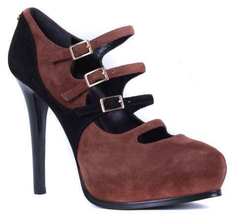 GUESS Pumps Riemchen Scarpe con tacco alto (marrone/nero, eu_Footwear_Size_System, Adulto, Numeric, Narrow, Numeric_37), Nero marrone, 37 EU Stretta