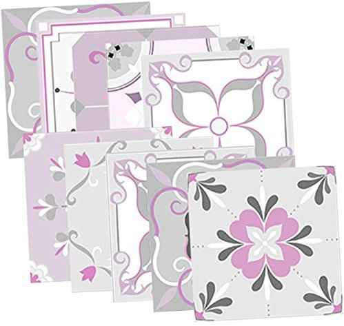 DOITOOL Pink Tile Stickers 6 X 6 Inches： 10PCS Furniture Decals Home Goods Decor Vinyl Floor Peel and Stick Floor Tile Wall for Bathroom Home Self-Adhesive PVC Stickers