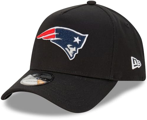 New Era NFL kepsar amerikansk fotboll keps böjd skärm justerbar 9Forty A-ram svart, New England Patriots #34611, one size