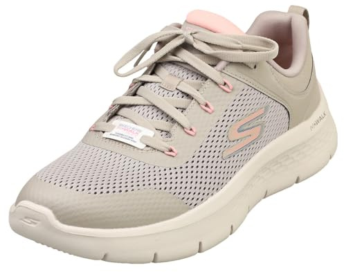 Skechers Go Walk Flex CaleyGO Walk Flex Caley para Mujer, Gris Pardo sintético con Ribete Rosa, 40 EU