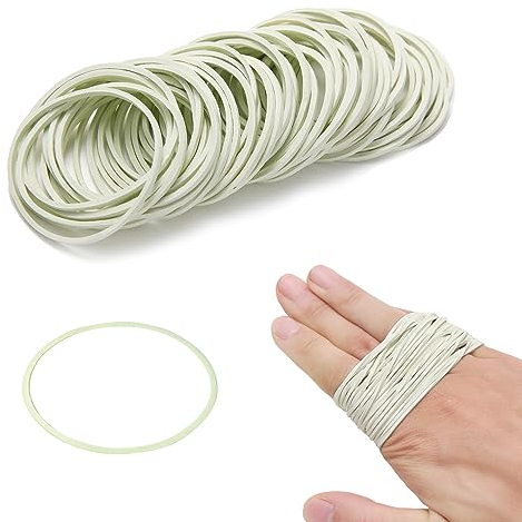 xinsheng Rubber Bands White Elastic 200PcsThick Natural Heavy Duty Strong for Tie Dye, Hair Home, Pens, Crab, Catapults, Bills, Bank Paper, Office Supplies(38mm) (2hhfr140)