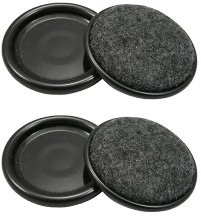 Navoys 4 Castor Cups 75mm Furniture Castor Cups, Black w/Felt Pads | Large castor cups for chairs, tables, pianos, sofas, chair cups to protect floor, wood, tile, laminate, carpet