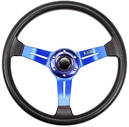 MOEENS Sportlenkrad,Lenkrad Sport-Lenkrad Golf Modified Racing Lenkrad 14 Zoll 320 mm Aluminium (Color : Blue)