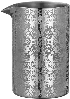 Etched 18oz Cocktail Mixing Glass, Stirring Glass, Mixing Tin,Bar Mixing Pitcher Double-walled and Vacuum Insulated for Temperature Consistency (Spirit)