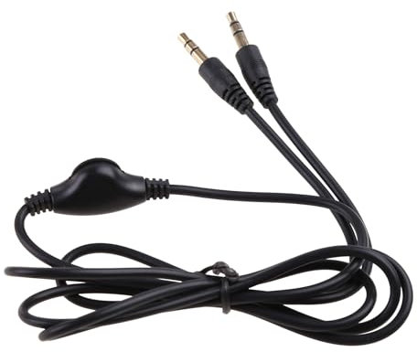 BYUTFA Cavo di prolunga Audio per Cuffie Stereo da 3,5 mm Maschio a Maschio con Controllo del Volume Cavo di prolunga Nero Resistente all'Usura