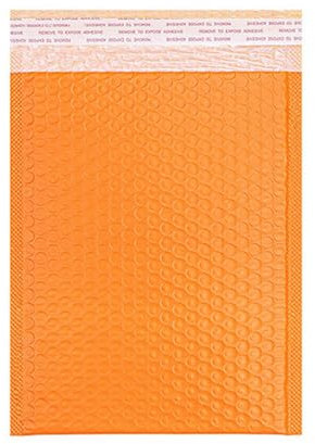 Luftpolstertaschen, hellrosa Versandtaschen für kleine Unternehmen, farbig, gepolsterte Versandumschläge, blickdicht, matt, selbstklebende Luftpolstertaschen, Orange, 18 x 23 cm, 10 Stück