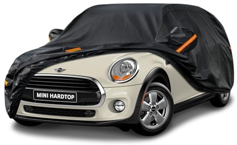 Kayme Autoplane Wasserdicht Atmungsaktiv für Mini Cooper 3 türer (2014-2025), 7 Schichten Vollgarage Autoabdeckung für Regen Sonne Staub Schutz Verkratzt, Autoabdeckung mit Reflektierenden Streifen.
