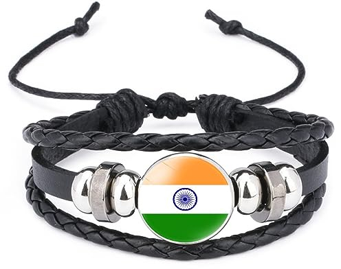 JEDTAKCT Indian Braided Bracelets - Enamel Handmade Design Bracelets Handwoven Leather Wrap Bracelets, Personalized Clothing And Accessories For Men And Women,Colorful,21Cm*1Cm