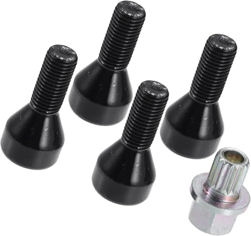 Dixhills Juego de tuercas y pernos de rueda de seguridad con bloqueo de llanta M12 x 1,5 de repuesto para accesorios de coche serie 1/3/5/6 E88 E60 E90 n.º de pieza 36136786419 36131180882 36136764057