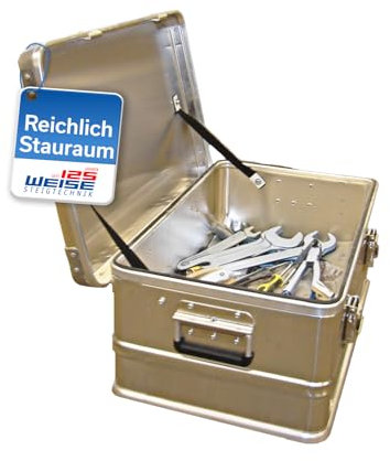 Weise Universal Box aus Aluminium – 29 L Vol. – Aufbewahrungsbox aus Aluminium – wasserdichte Alukiste Outdoor – für Arbeit, Büro, Freizeit – Aluminiumkiste mit Deckel