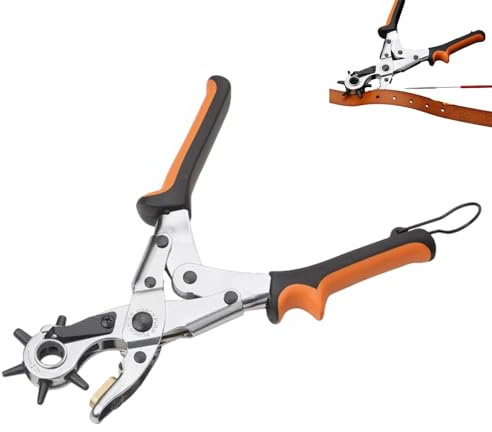 Sghtil Locher für Gürtel, Leder, Locher für Leder, Locher für Harte Gürtel – Set mit Lochzangen, rotierendes Lochwerkzeug, Lochstanzer aus Stoff
