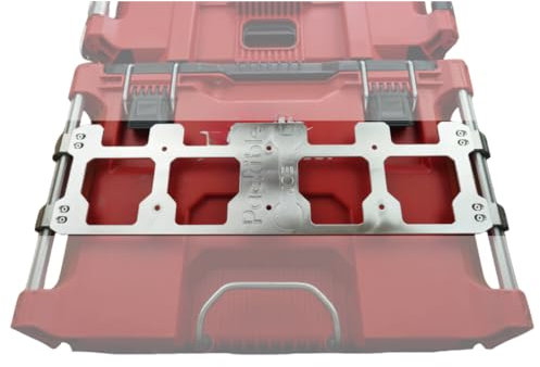 PACKIBLETool - Front & Rear Full Width & Half Width Box Mount & Crate Caddy compatible with Milwaukee Packout® - Made In USA (Brushed Aluminum)