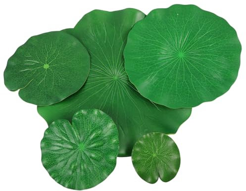 Yardwe Realistische Simulierte Blätter 5er-pack Schwimmende Teichdekoration Künstliches Laub Für Aquarium Und Garten