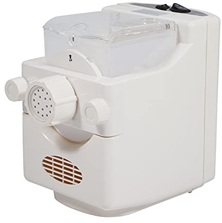 Machine à pâtes électrique professionnelle, 180 W, entièrement automatique, capacité de 500 g, 9 types de moules, machine à pâtes ménagère, machine à pâtes spaghetti, pour déchets ménagers, blanc