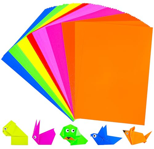 80 Fogli Cartone Fluorescente 8 Colori 65lb Carta da Costruzione A4