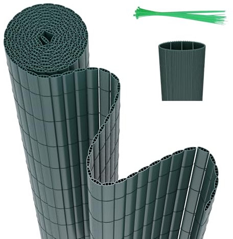 Hebitod Esterilla de protección visual de PVC, valla de protección visual, 80 x 500 cm, triple refuerzo, interior, balcón, protección visual con bridas, revestimiento de balcón, protección contra el