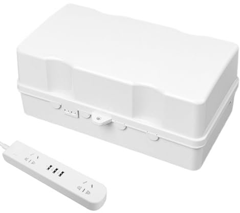 Outdoor Outlet Box Waterproof | Electrical Connection Box,Heavy Duty With Padlock For Power Strip, Outlet, Plug, Socket, Timer, Holiday Light