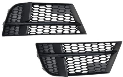 Auto-Frontstoßstange Nebelscheinwerfer Kühlergrill Kompatibel for Audi A3 S3 2017 2018 2019 2020 Wabensechseck-Nebellampenabdeckung Auto-Styling(Glossy Black)