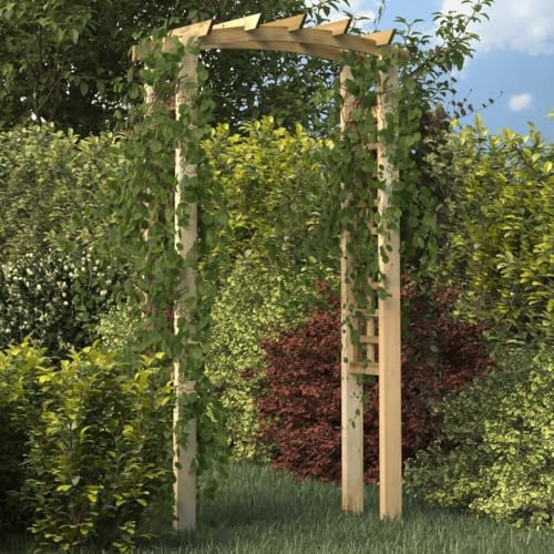 Genérico Arco con Enrejado Madera Maciza de Pino impregnada 110x60x210cm,Pérgolas, Arcos y enrejados de jardín-318560