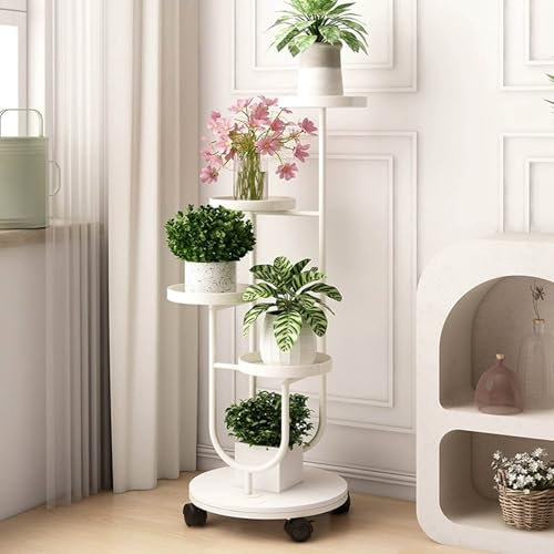 Soporte de metal para plantas de interior, soporte para macetas al aire libre, soporte para macetas de balcón, muebles de jardín, versátil para varias plantas, decoración moderna del hogar.