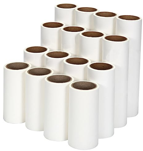 CALLARON 5rollos Cinta Adhesiva para Quitapelusas Papel Pegajoso para Removedores De Pelo De Mascotas Cada Uno Repuesto Flexible y Fácil De Rasgar para Limpieza Hogar y Ropa