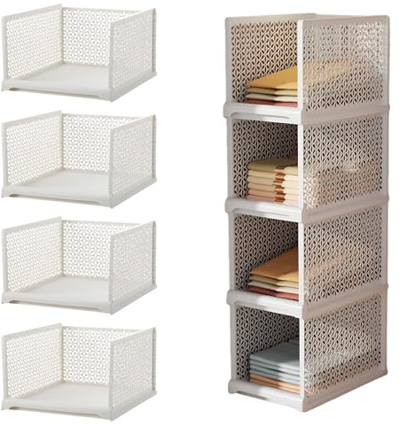 Uncle Yang PP-Material Kleiderschrank Organizer Aufbewahrungsbox – Faltbare Schrank Ordnungssysteme für Schlafzimmer Bad Küche Büro