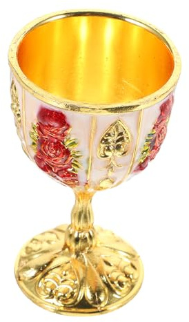 BIUDECO Cáliz Vintage de Metal Resistente para Bebidas Variadas Copa Reutilizable de Hierro con Decorativo para Uso Doméstico y Regalos Elegantes
