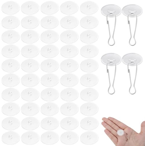 CUVZORA 50 Stück Deckenhaken Selbstklebend, Transparente Deckenhaken, Klebehaken ohne Bohren Selbstklebend, für Küchen, Badezimmer, Wände, Decken, Türen und Deckenaufhängungen
