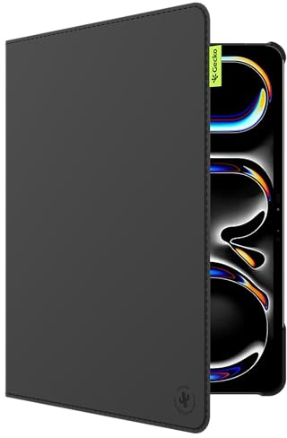 Gecko Covers - Tablet Hülle/Cover aus Kaktusschale geeignet für iPad Pro 13 (2025/2024) M5 / M4 - Schlaf/Wach Funktion - Schwarz