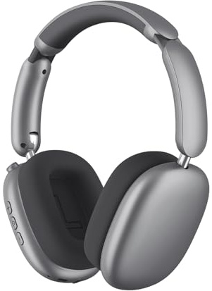 Wentronic Y02 Active Noise Cancelling Headphones,60H Battery,5 EQ Music Modes,Hi-Res Audio,Deep Bass,Foldable Wireless Over Ear Bluetooth 5.4 Headset,Breathable Leather Earpads (Grey)