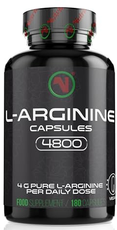Nutriodol L-Arginine 650 mg – 180 Vegan Capsules | 4 g Pure L-Arginine per Daily Dose (6 Caps) | Clean-Label Non-GMO Gluten-Free | Easy-to-Swallow HPMC Capsules | EU GMP/ISO Made
