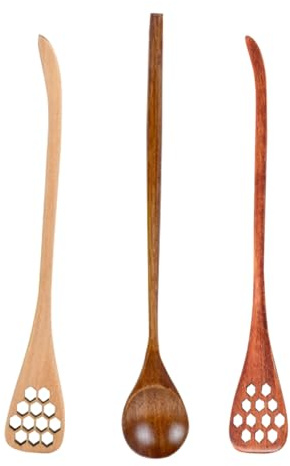 Niesel Spatola per miele, 3 cucchiai per miele, in legno, versatile strumento da cucina, strumento per mescolare il caffè, per matrimoni, vacanze, picnic, feste e feste