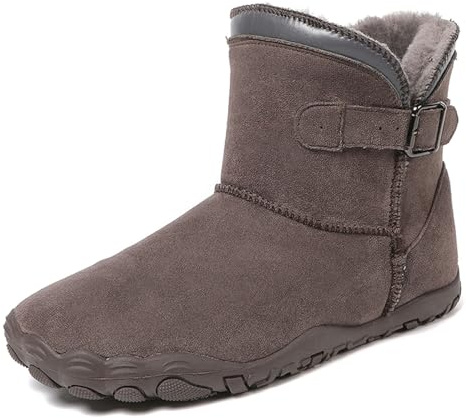 JiuQing Snökängor Herr Dam Barfota Slip-On Varma Mockastövlar Bekväma Halkfria För Trädgård Avslappnad Promenad,Coffee,40 EU