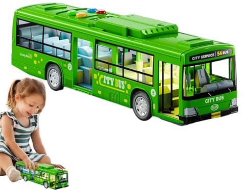 Generico Autobus Giocattolo – Grande Autobus Elettrico Per Bambini Con Porte Apribili | Veicolo Educativo Con & Musica | Gioco Di Guida Interattivo Per Ragazzi & Ragazze | Batterie Incluse | 28,5cm