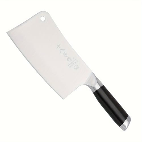 SHI BA ZI ZUO Couteau de cuisine Couteau de boucher de haute qualité en acier inoxydable Couteau chinois à lame pleine soie pour découper la viande avec os