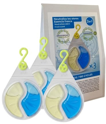 Désodorisant lave-vaisselle 2 en 1 | Élimine et neutralise les mauvaises odeurs | Parfum frais | Ne laisse aucune odeur sur la vaisselle | anti-odeur pour lave-vaisselle | élimine les mauvaises odeurs