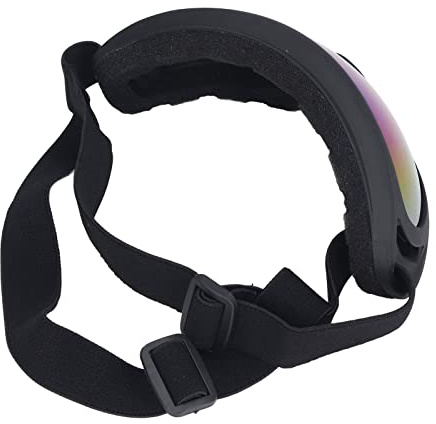 Dilwe Große Hundebrille, Bunter Linsenschutz, Winddicht, Augenschutz, Verstellbare Riemen, Haustierbrille, Stilvoll Zum Spazierengehen, Schwimmen, PC + PVC (3004 schwarzer Rahmen-Farbfilm)