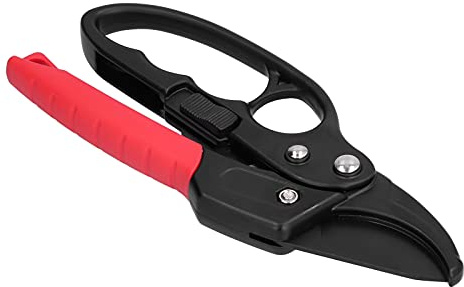 KAKAKE Tijeras de Podar Portátiles, Tijeras de Ramas de Trinquete Segmentadas para Recorte de Jardín, Rojo y Negro SK5