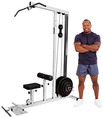 DF910 LAT Pull-down-maskin – 226 kg kapacitet – LAT tornkabelmaskin med hög och låg rad remskivstation – för standard- och olympiska plattor – hemmagym, fitnessutrustning från Deltech Fitness