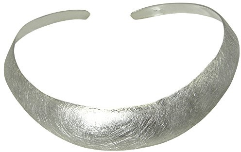 Skielka Designschmuck handgefertigter Halsreif Goldschmiedearbeit aus Deutschland (Sterling Silber 925) 20 mm breite Damen Halsspange