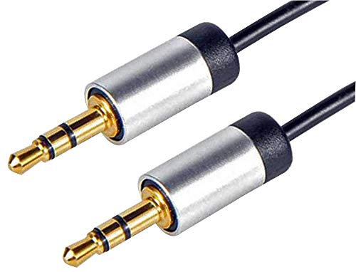 Câble jack stéréo 3,5 mm vers prise jack stéréo 3,5 mm, noir, câble compatible avec les câbles AV STAR, audio et vidéo stéréo jack 2 m