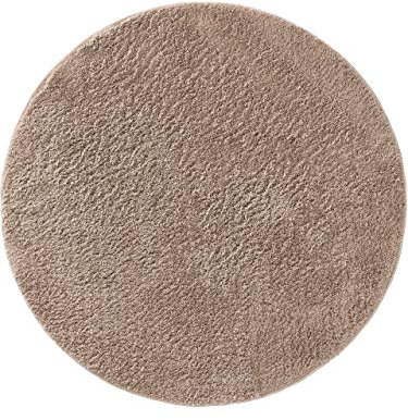 benuta Nest Hochflorteppich Soda - Beige 200x200 cm Rund - Kunstfaser - Style: Uni, Boho-Style, Hygge & Cozy - Pflegeleicht für Wohnzimmer Schlafzimmer