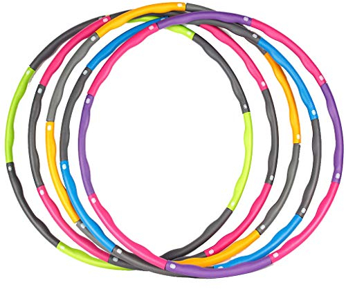 RONGJJ Fitness Fitness Hula Hoop, Erwachsene Hula Hoop, Kinder Hula Hoop, Abnehmbarer Teil Hula Hoop, Für Erwachsene Anfängermit Gymnastikreifen Zum Abnehmen, Fitness Sport, Blue+Grey, 8 Knots