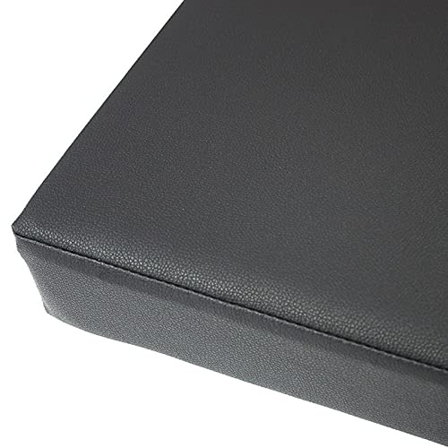 Cojín de cuero sintético con cremalleras, resistente al agua, cojín de 5 cm de grosor, para silla de comedor, cambio de zapatos, taburete para patio o jardín (negro, 110 x 30 x 5 cm)