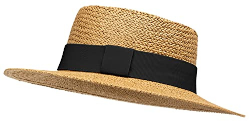 Caspar HT026 klassischer Unisex Sommerhut mit breiter Krempe und Hutband