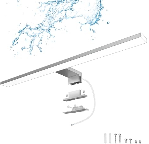 DILUMEN 50cm Lampe pour Miroir LED Salle de Bains 10W 1200lm Blanc Neutre 4000K, Applique Murale Intérieure Moderne 230V,3 in 1 Armoire à LED Luminaire Salle de Bain IP44