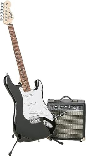 Squier by Fender Kit di Avviamento Stratocaster per Chitarra Elettrica per Principianti, Tastiera in Laurel, con Amplificatore Frontman 10G