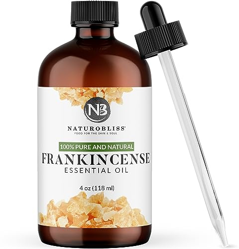 NaturoBliss 100% Pure Frankincense Essential Oil Therapeutic Grade Premium Quality (4 fl. oz) with Glass Dropper, Perfect for Aromatherapy